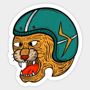 Tiger and Helmet Motorcycle Sticker